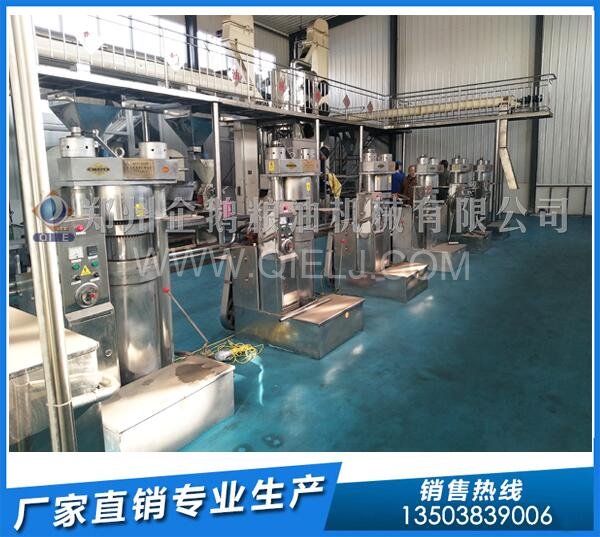 企鹅榨油机:龙田大豆油压榨和龙大核桃油设备发货(图3) 液压榨油机